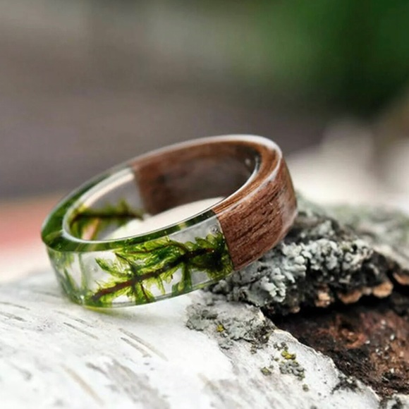 Jewelry - 🌱 Handmade Wooden Resin Plant Ring 🌱 Nature